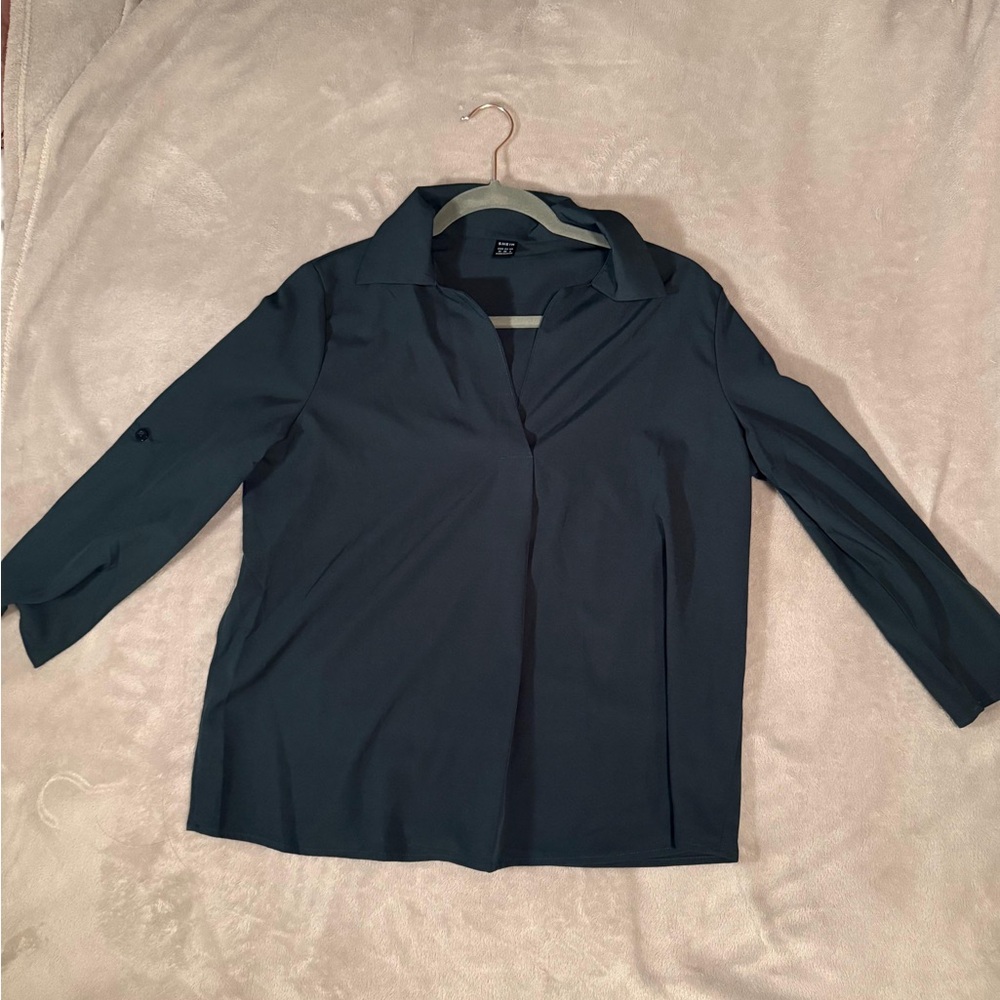 Chic Dark Green Women's Blouse